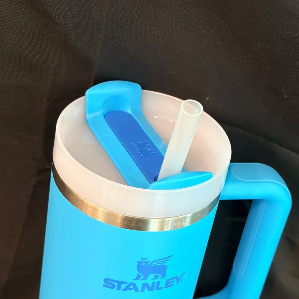 Stanley Blue Insulated Tumbler with Handle and Straw Lid - Picture 2 of 5